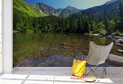 Fototapeta Krásny výhľad na hory stromy trees lake príroda nature scenery beauty jazero